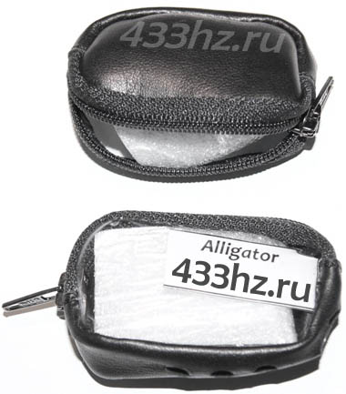Чехол на брелок Alligator S-750/725/700 RS чёрный на молнии кожаный